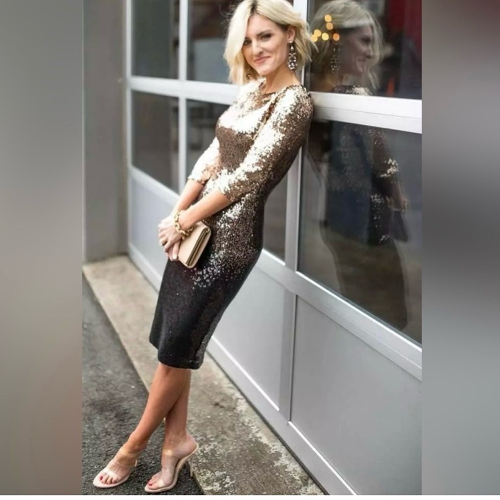 Brand new with tags rose gold to black ombré sequin dress! Size 10